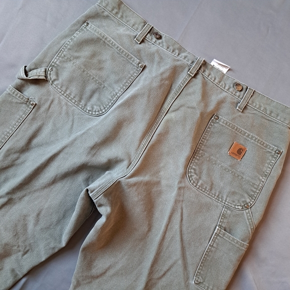 Carhartt Utility Logger Pants Adult 42x32 Double Knee Front Rivet B136-MOS - Picture 9 of 9